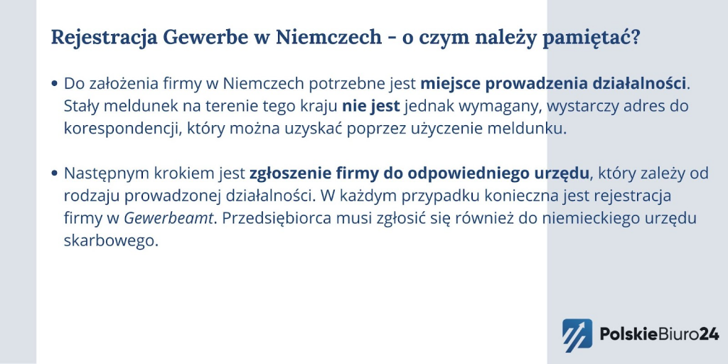 rejestracja gewerbe w Niemczech - o czym należy pamiętać
