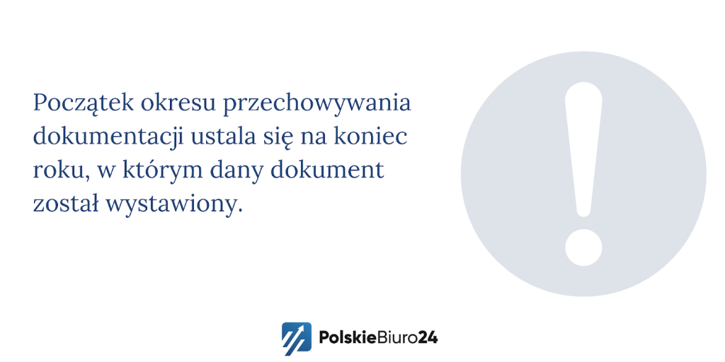 początek okresu przechowania dokumentacji - księgowość w Niemczech